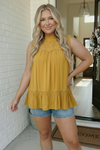 Golden Hour Lace Yoke Babydoll Top