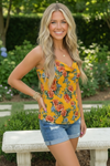 Sunny Garden Floral Cowl Neck Tank