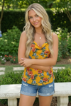 Sunny Garden Floral Cowl Neck Tank