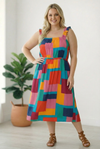 Pop Art Patchwork Midi Dress