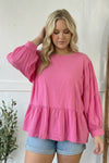 With Gentle Grace Pink Cotton Blouse