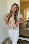 Ready with Ruffles Floral Mesh Top