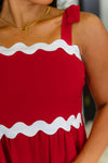 Acting Brand New Contrast Trim Crinkle Woven Dress