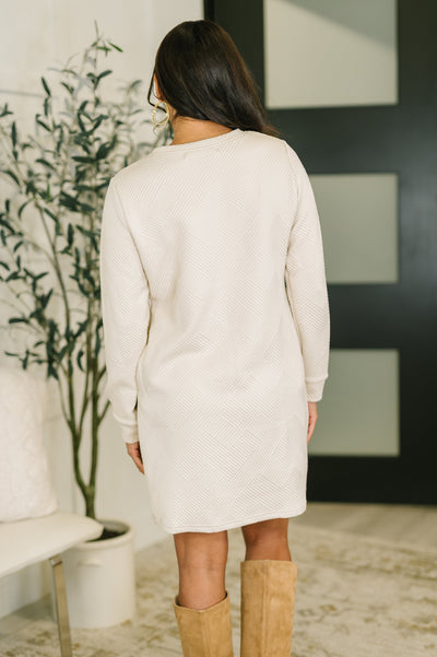 All of Fall Textured Long Sleeve Dress