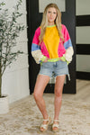 Blockbuster Color Block Pullover in Bright
