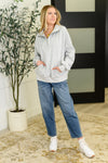 Bonbon Delight Half Zip Pullover in Grey