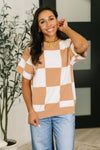 Cafe Check Relaxed Fit Sweater