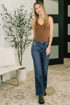 Casey Mid Rise Bootcut with Cell Phone Back Pocket & Slit
