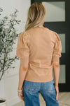 Casually Classy Puff Sleeve Blouse in Brush