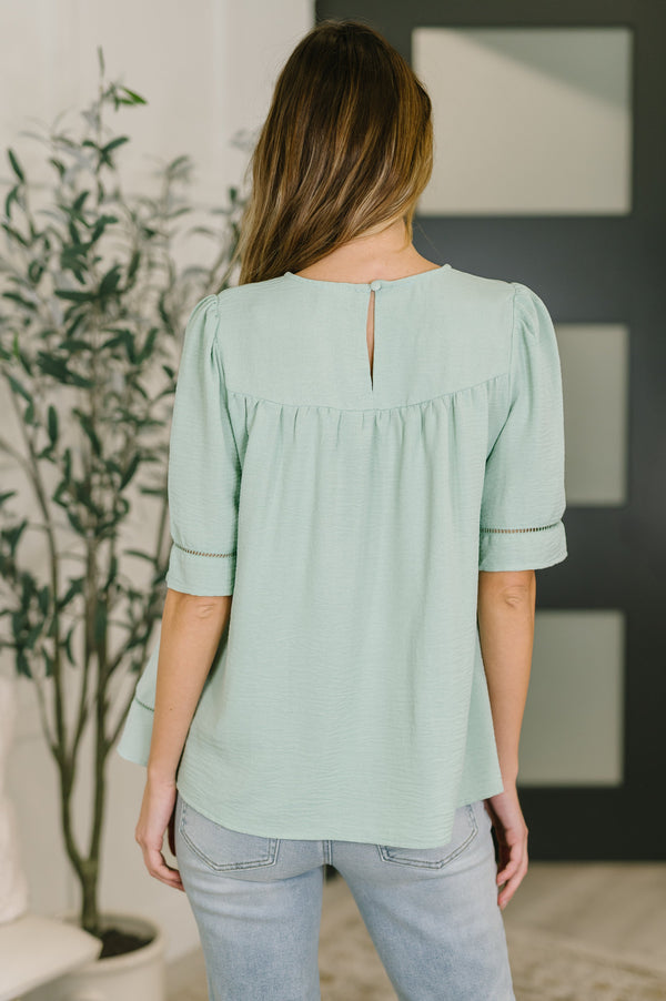 Caught You Looking Crinkle Woven Blouse