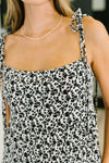 Certified Cutie Shoulder Tie Blouse in Black