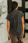Cloud Nine to Five Button Down Blouse in Ash Black