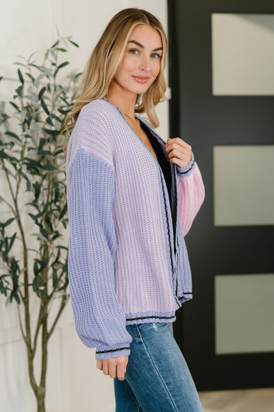Coffee Date Color Block Cardigan
