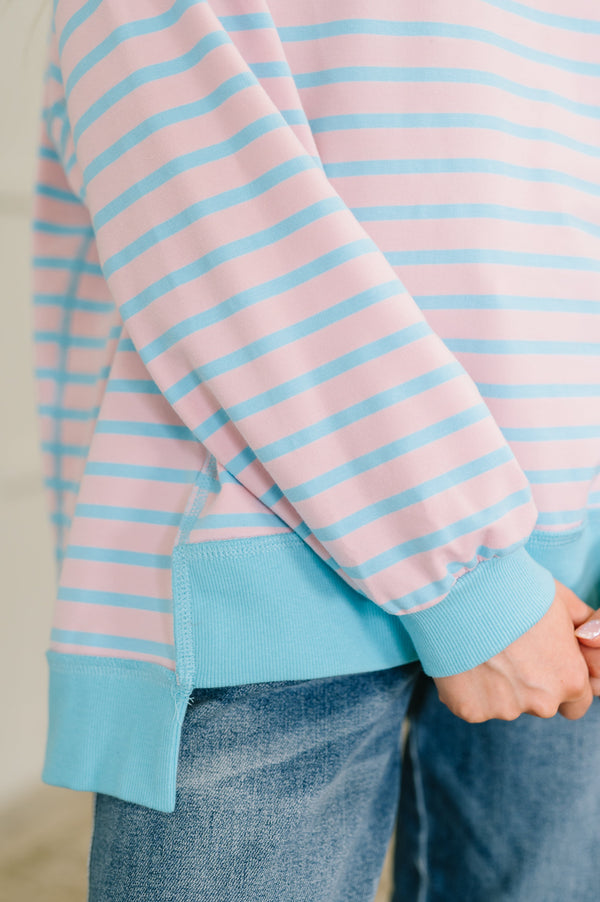 Color Clash Drop Shoulder Long Sleeve
