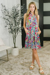 Coral Sands Collared Tank Dress in Light Floral Paisley