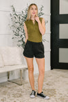 Daily Routine  Mineral Wash Shorts in Black