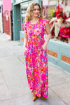 In Your Dreams Fuchsia Floral Fit & Flare Maxi Dress