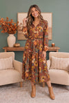 Harvest Bloom Tiered Midi Dress