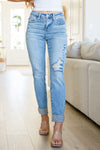 Elodie Mid Rise Distressed Boyfriend Jeans