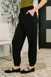 Every Second, Every Hour Jogger Bottoms in Black