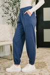 Every Second, Every Hour Jogger Bottoms in Blue Indigo