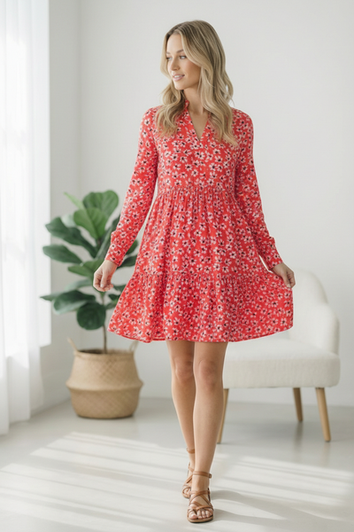 Cherry Blossom Twirl Floral Dress