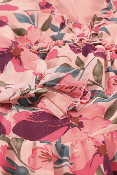 Close up of fabric and design of Pink Modest Dress