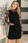 Feeling That Way Corduroy Dress in Black