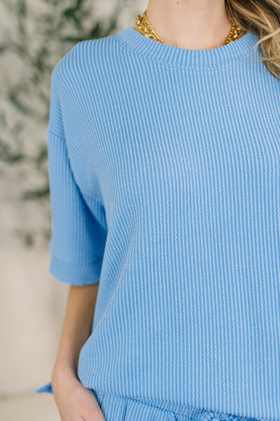 Fight the Feeling Top and Bottom Set in Sky Blue