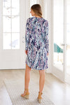 Generally Speaking V-Neck Dress in Navy Floral