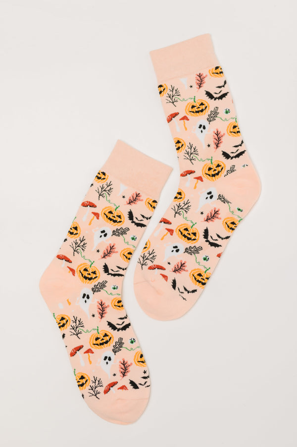 Ghouls Night In Quarter Socks