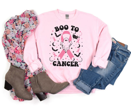 Boo To Cancer Sweatshirt In Pink