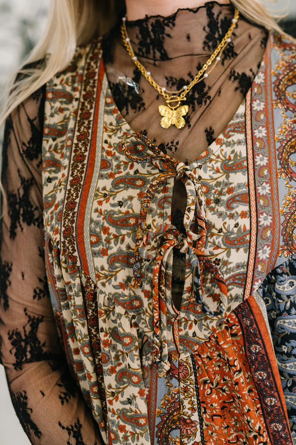 Going with the Flow Mixed Print Jumpsuit