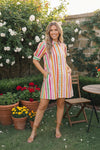 Sunshine Stripes Button Down Mini Dress