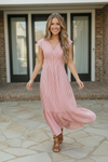 Sweet Stripe Tiered Maxi Dress in Red