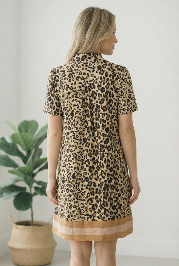 Sweeter Than Honey Banded Leopard Dress