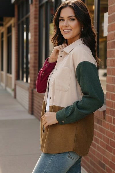 Cabin Weekend Button-Up Corduroy Shacket