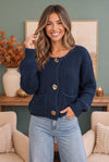 Cozy Afternoons Navy Cardigan