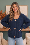 Cozy Afternoons Navy Cardigan