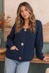 Cozy Afternoons Navy Cardigan