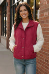 Cranberry Cozy Puffer Vest