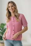 Simply Sweet Button Down Pink Sweater