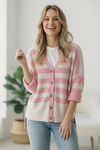 Hometown Heart Striped Cardigan