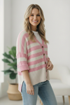 Hometown Heart Striped Cardigan