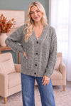 Beach Bonfire Button Down Cardigan in Olive