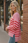 Strawberry Sugar Knit High-Low Pullover
