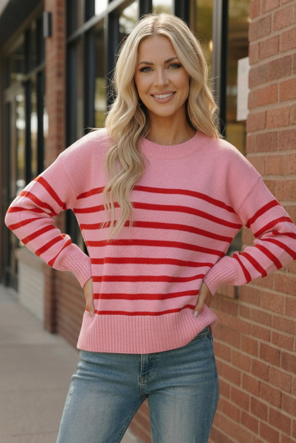 Strawberry Sugar Knit High-Low Pullover