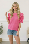 Flirty Flutter Sleeve Knit Top