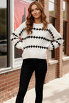 Snowfall Diamonds Black and White Sweater