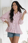 Pretty Please Pink Peplum Blouse